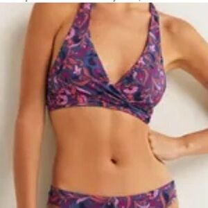 Boden Levanzo floral halter bikini top size 12